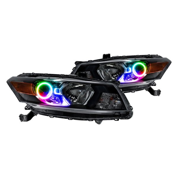 Oracle Lighting® - Chrome Projector Headlights with ColorSHIFT Bluetooth SMD LED Halos Preinstalled, Honda Accord