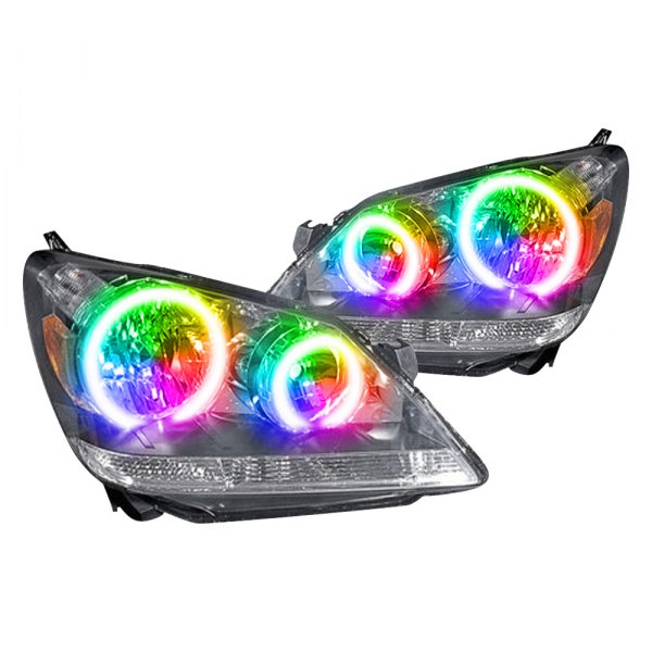 Oracle Lighting® - Chrome Crystal Headlights with ColorSHIFT SMD LED Halos Preinstalled, Honda Odyssey
