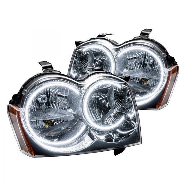 Oracle Lighting® - Chrome Crystal Headlights with White SMD LED Halos Preinstalled, Jeep Grand Cherokee