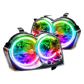 Oracle Lighting® - Chrome Crystal Headlights with ColorSHIFT Bluetooth SMD LED Halos Preinstalled