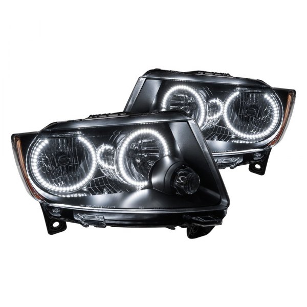 Oracle Lighting® - Chrome Crystal Headlights with White SMD LED Halos Preinstalled, Jeep Grand Cherokee