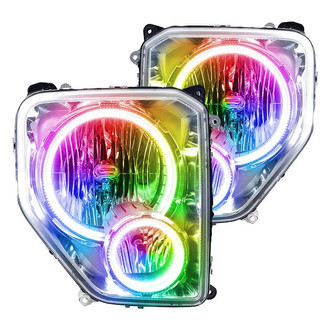 Oracle Lighting® - Chrome Crystal Headlights with ColorSHIFT-Simple SMD LED Halos Preinstalled