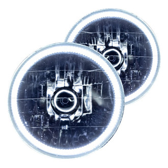 Oracle Lighting® - 7" Round Chrome Crystal Headlights with White SMD LED Halos Preinstalled (H6024)