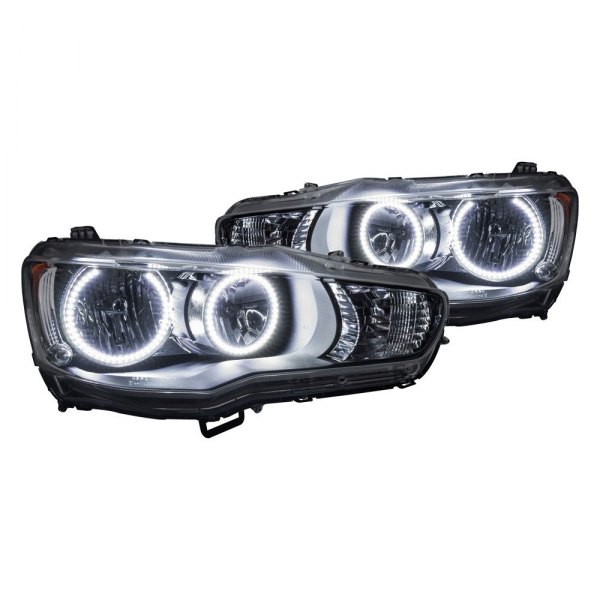 Oracle Lighting® - Chrome Crystal Headlights with White SMD LED Halos Preinstalled, Mitsubishi Lancer