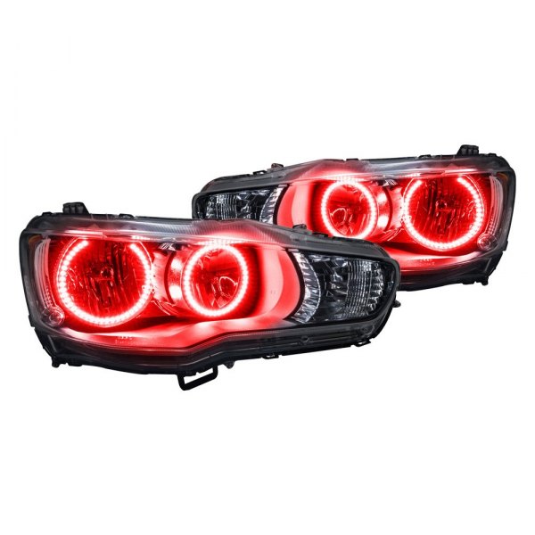 Oracle Lighting® - Chrome Crystal Headlights with Red SMD LED Halos Preinstalled, Mitsubishi Lancer