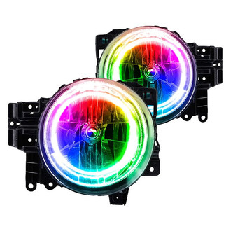 Oracle Lighting® - Chrome Crystal Headlights with Dynamic ColorSHIFT SMD LED Halos Preinstalled