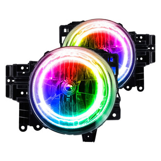 Oracle Lighting® - Chrome Crystal Headlights with ColorSHIFT-Simple SMD LED Halos Preinstalled