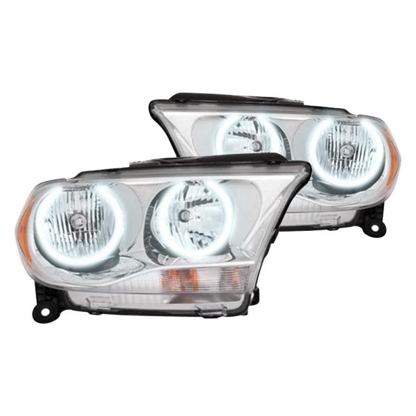 Oracle Lighting® - Chrome Crystal Headlights with White SMD LED Halos Preinstalled, Dodge Durango