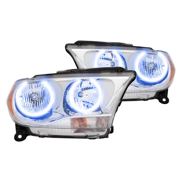 Oracle Lighting® - Chrome Crystal Headlights with Blue SMD LED Halos Preinstalled, Dodge Durango
