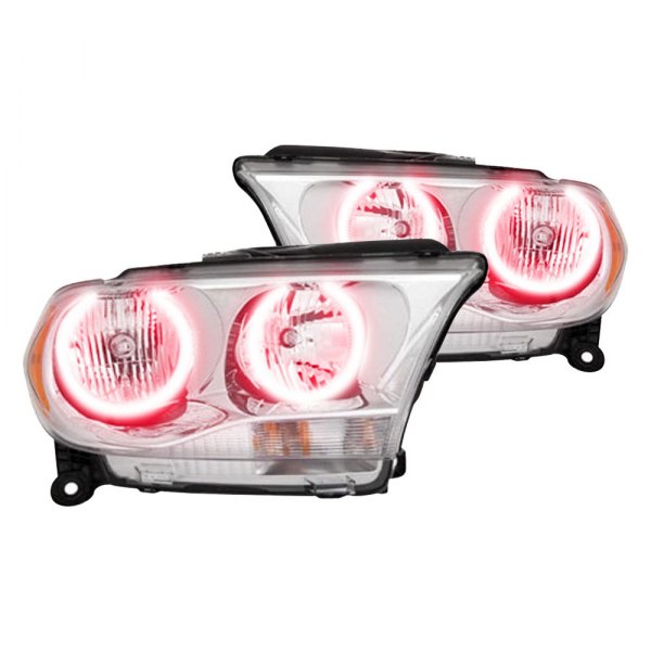 Oracle Lighting® - Chrome Crystal Headlights with Red SMD LED Halos Preinstalled, Dodge Durango