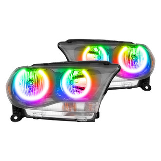 Oracle Lighting® - Black Crystal Headlights with ColorSHIFT-Simple SMD LED Halos Preinstalled