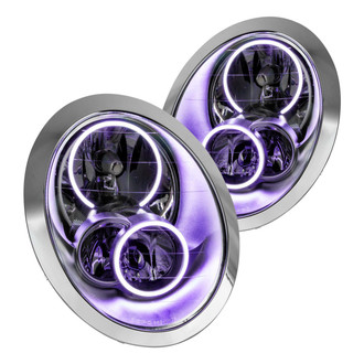Oracle Lighting® - Chrome Crystal Headlights with UV/Purple SMD LED Halos Preinstalled