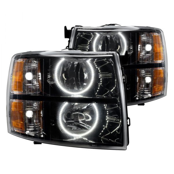 Oracle Lighting® - Black Crystal Headlights with White SMD LED Halos Preinstalled