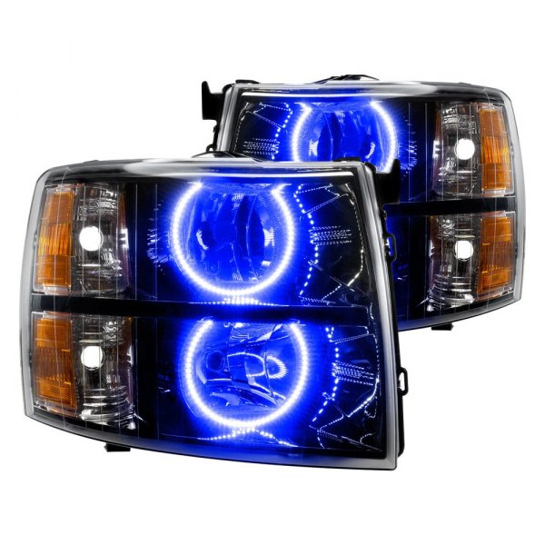 Oracle Lighting® - Black Crystal Headlights with Blue SMD LED Halos Preinstalled