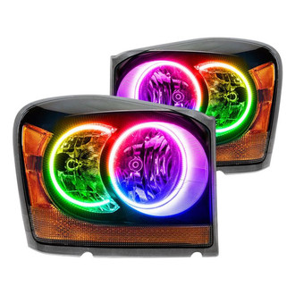 Oracle Lighting® - Black Crystal Headlights with ColorSHIFT Halo