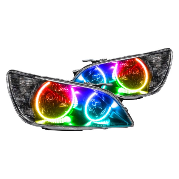 Oracle Lighting® - Black Crystal Headlights with ColorSHIFT SMD LED Halos Preinstalled