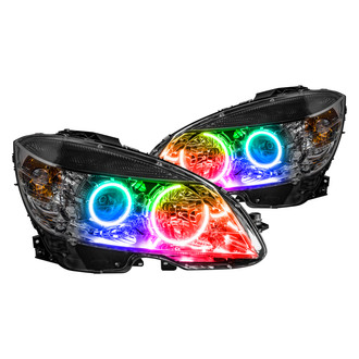 Oracle Lighting® - Black Crystal Headlights with ColorSHIFT 2.0 SMD LED Halos Preinstalled