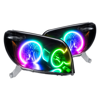 Oracle Lighting® - Black Crystal Headlights with ColorSHIFT Bluetooth SMD LED Halos Preinstalled