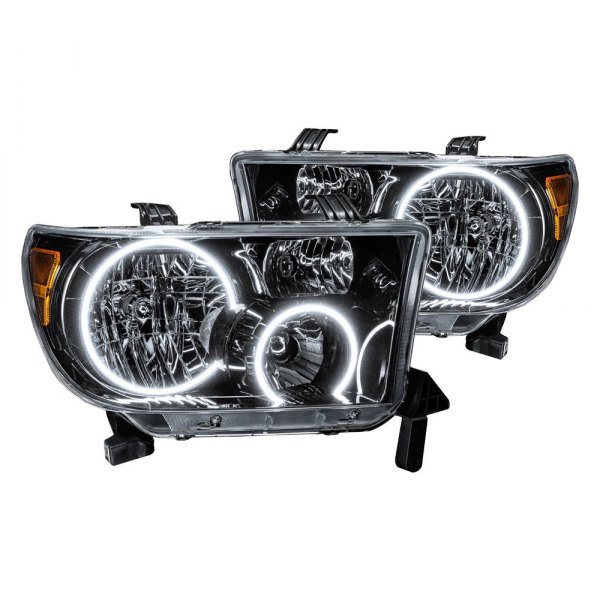 Oracle Lighting® - Black Crystal Headlights with White SMD LED Halos Preinstalled, Toyota Tundra