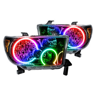 Oracle Lighting® - Black Crystal Headlights with ColorSHIFT RF SMD LED Halos Preinstalled