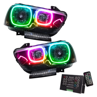 Oracle Lighting® - Black Crystal Headlights with ColorSHIFT 2.0 SMD LED Halos Preinstalled