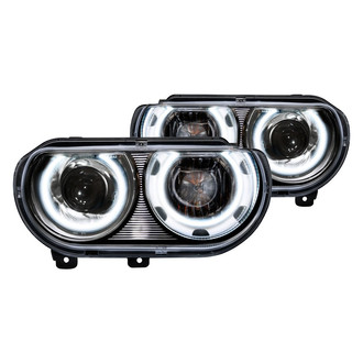 Oracle Lighting® - Chrome Projector Headlights with White SMD LED Halos Preinstalled
