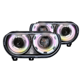 Oracle Lighting® - Chrome Projector Headlights with ColorSHIFT SMD LED Halos Preinstalled