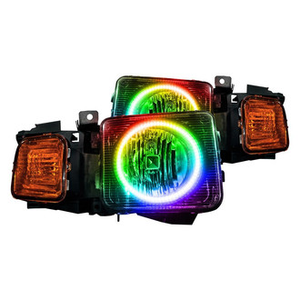 Oracle Lighting® - Chrome Crystal Headlights with ColorSHIFT Bluetooth SMD LED Halos Preinstalled