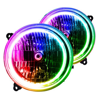 Oracle Lighting® - Chrome Crystal Headlights with ColorSHIFT Bluetooth SMD LED Halos Preinstalled