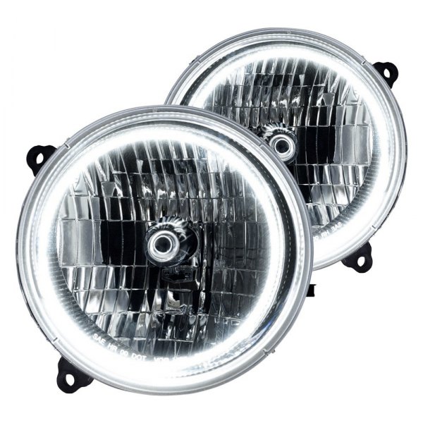 Oracle Lighting® - Chrome Crystal Headlights with White SMD LED Halos Preinstalled, Jeep Liberty