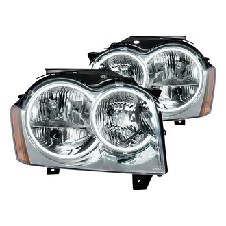 Oracle Lighting® - Chrome Crystal Headlights with White SMD LED Halos Preinstalled