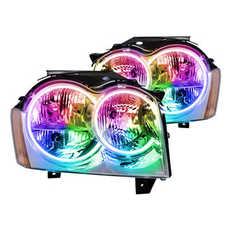 Oracle Lighting® - Chrome Crystal Headlights with ColorSHIFT-Simple SMD LED Halos Preinstalled