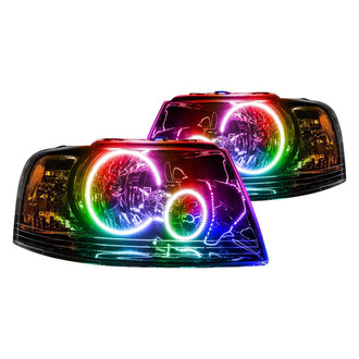 Oracle Lighting® - Black Crystal Headlights with ColorSHIFT Halo