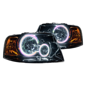 Oracle Lighting® - Black Crystal Headlights with ColorSHIFT-Simple SMD LED Halos Preinstalled