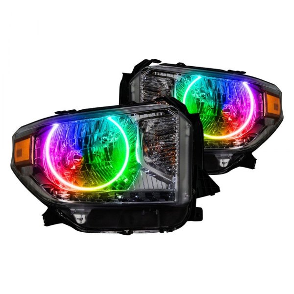 Oracle Lighting® - Chrome Crystal Headlights with ColorSHIFT Bluetooth SMD LED Halos Preinstalled, Toyota Tundra