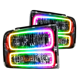 Oracle Lighting® - Chrome Crystal Headlights with ColorSHIFT-Simple SMD LED Halos Preinstalled