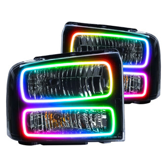 Oracle Lighting® - Black Crystal Headlights with ColorSHIFT SMD LED Halos Preinstalled