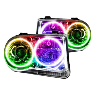 Oracle Lighting® - Chrome Projector Headlights with ColorSHIFT Bluetooth SMD LED Halos Preinstalled