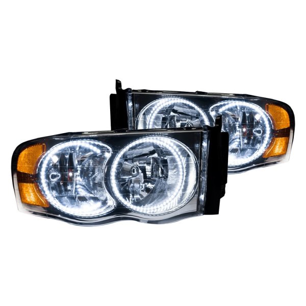 Oracle Lighting® - Chrome Crystal Headlights with White SMD LED Halos Preinstalled, Dodge Ram