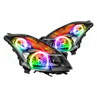 Oracle Lighting® - Black Crystal Headlights with ColorSHIFT Bluetooth SMD LED Halos Preinstalled