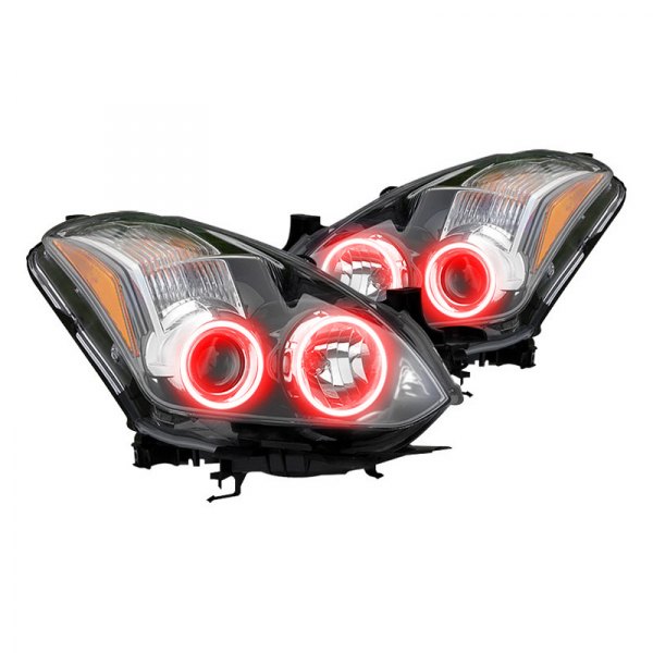 Oracle Lighting® - Chrome Projector Headlights with Red SMD LED Halos Preinstalled, Nissan Altima