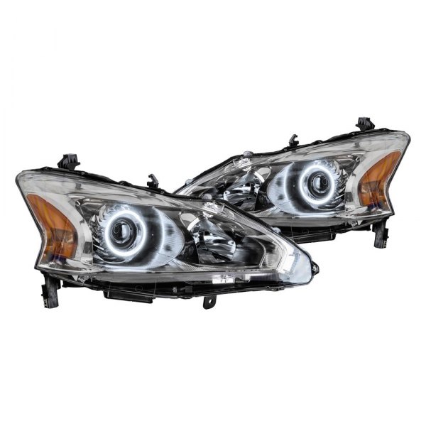 Oracle Lighting® - Chrome Projector Headlights with White SMD LED Halos Preinstalled, Nissan Altima