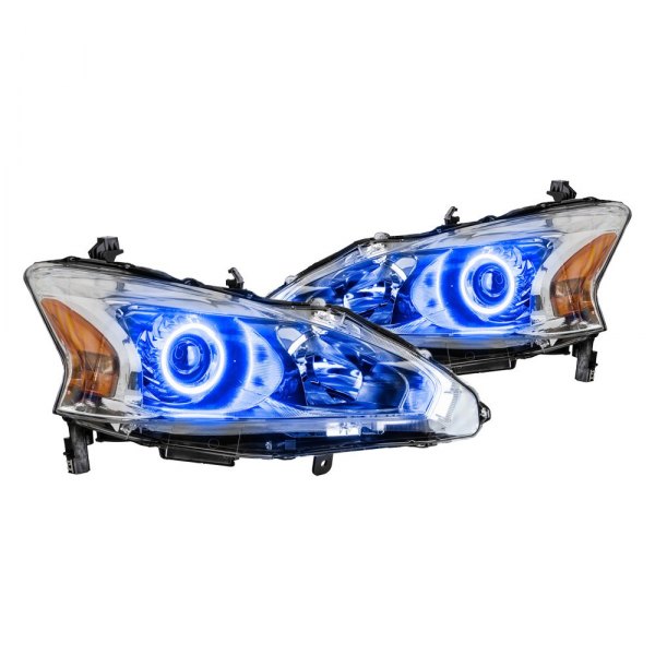 Oracle Lighting® - Chrome Projector Headlights with Blue SMD LED Halos Preinstalled, Nissan Altima