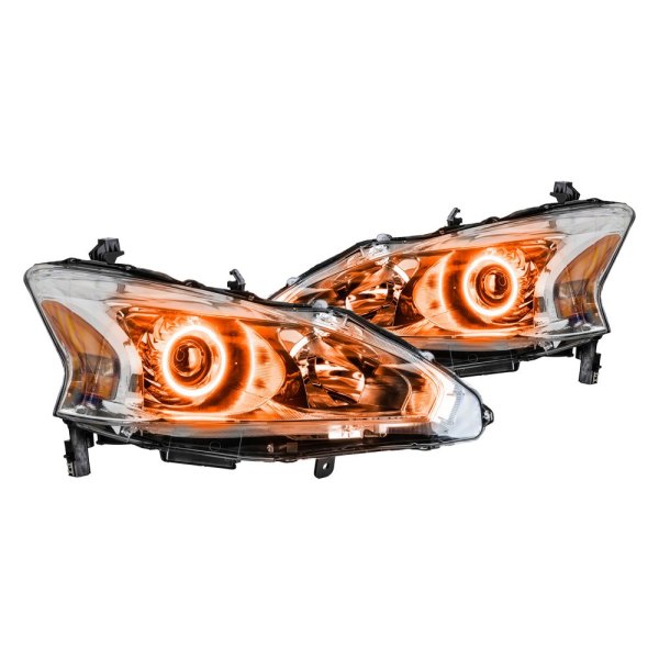 Oracle Lighting® - Chrome Projector Headlights with Amber SMD LED Halos Preinstalled, Nissan Altima