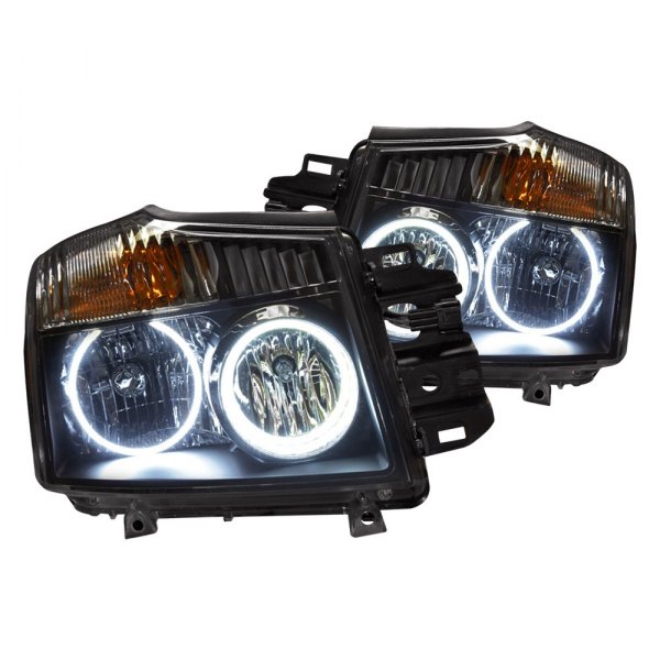 Oracle Lighting® - Chrome Crystal Headlights with White SMD LED Halos Preinstalled, Nissan Titan