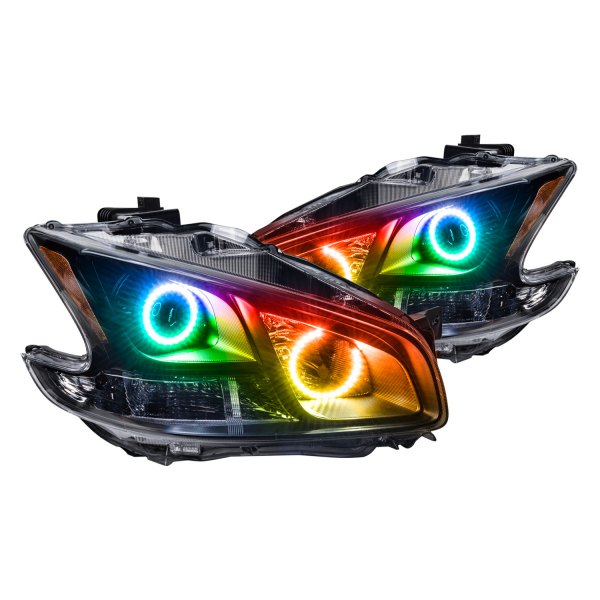 Oracle Lighting® - Black Projector Headlights with ColorSHIFT SMD LED Halos Preinstalled, Nissan Maxima