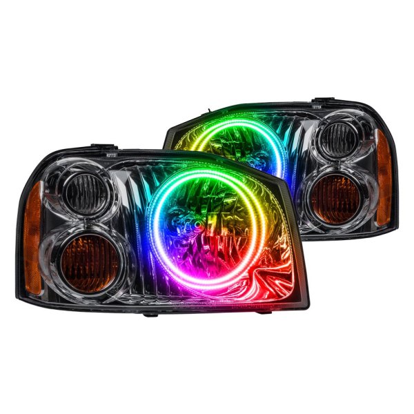 Oracle Lighting® - Chrome Crystal Headlights with ColorSHIFT 2.0 SMD LED Halos Preinstalled, Nissan Frontier