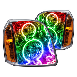 Oracle Lighting® - Chrome Crystal Headlights with ColorSHIFT-Simple SMD LED Halos Preinstalled