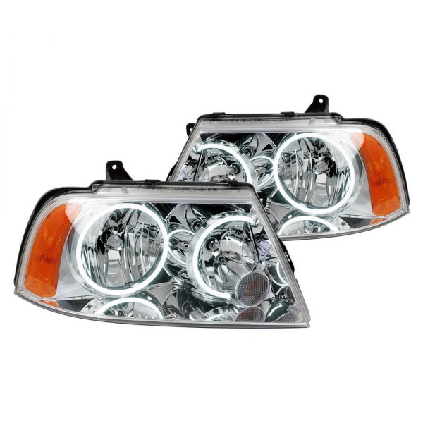 Oracle Lighting® - Chrome Crystal Headlights with White SMD LED Halos Preinstalled, Lincoln Navigator