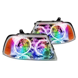 Oracle Lighting® - Chrome Crystal Headlights with ColorSHIFT SMD LED Halos Preinstalled